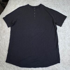 Good Man Henley Short Sleeve Shirt Black Mens XXL